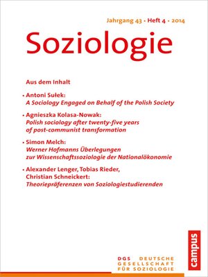 cover image of Soziologie 4.2014